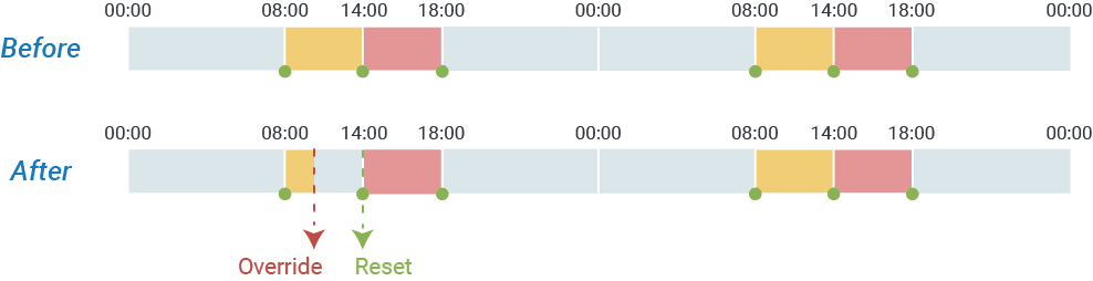 Example of Override to Outside Business Hours for Custom Time Periods
