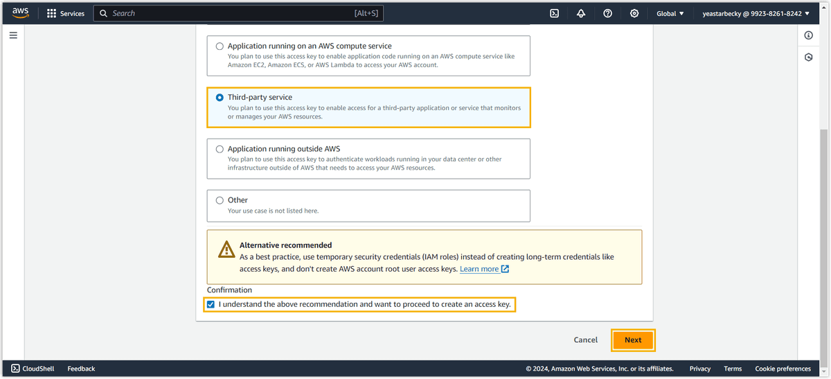 IAM Third Party Service Permission