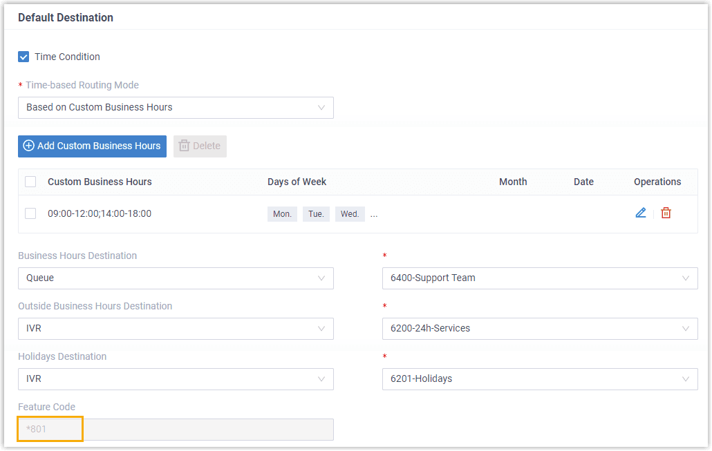 Inbound Route Based on Custom Business Hours