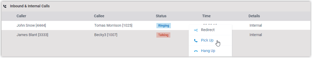 Pick up an Incoming Call