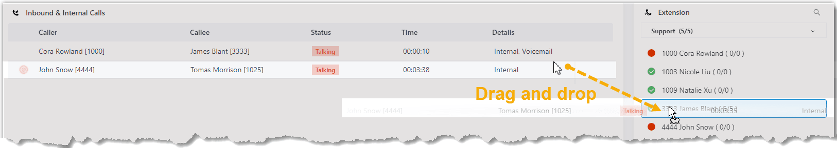 Transfer a Call to Extension