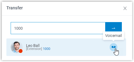 Transfer a Call to Extension's Voicemail
