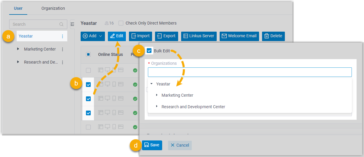 Add Existing User to Organization