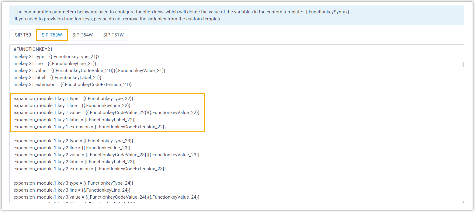 Auto Provision Expansion Module Function Key