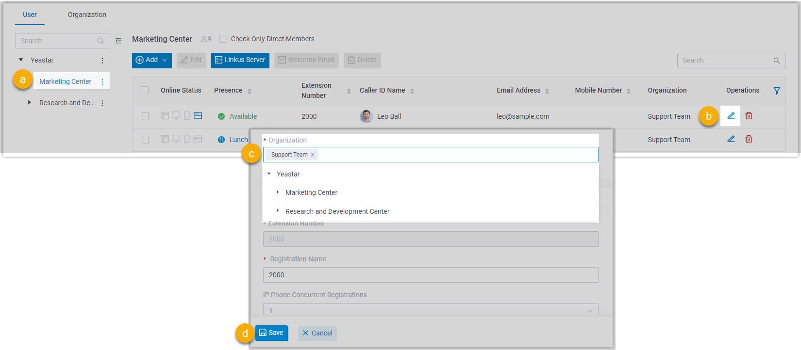 Change User to Organization