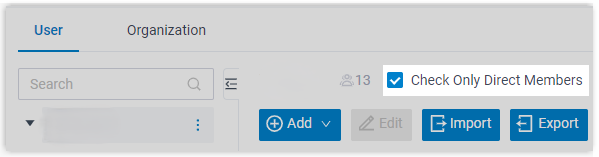 Check Direct Members Within Specific Organization