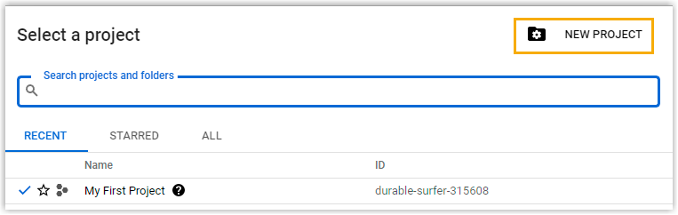 Create New Cloud Project