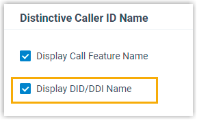 Enable or Disable Distinctive Caller ID Name for Trunks