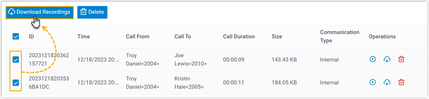 Download Multiple Recordings