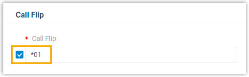 Enable Call Flip Feature Code