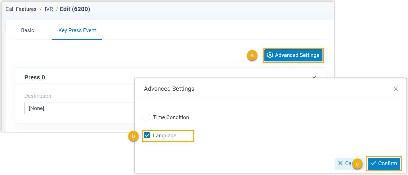 Enable Language for IVR