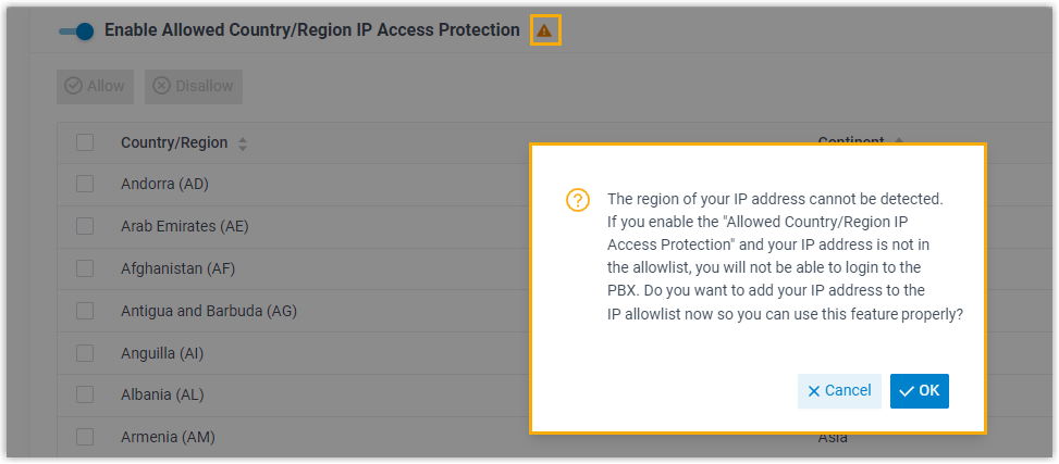 Allow Own IP Address