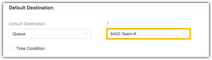 Inbound Route Destination Team A