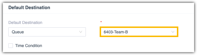 Inbound Route Destination Team B