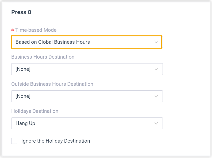 IVR Custom Time: Global Business Hours
