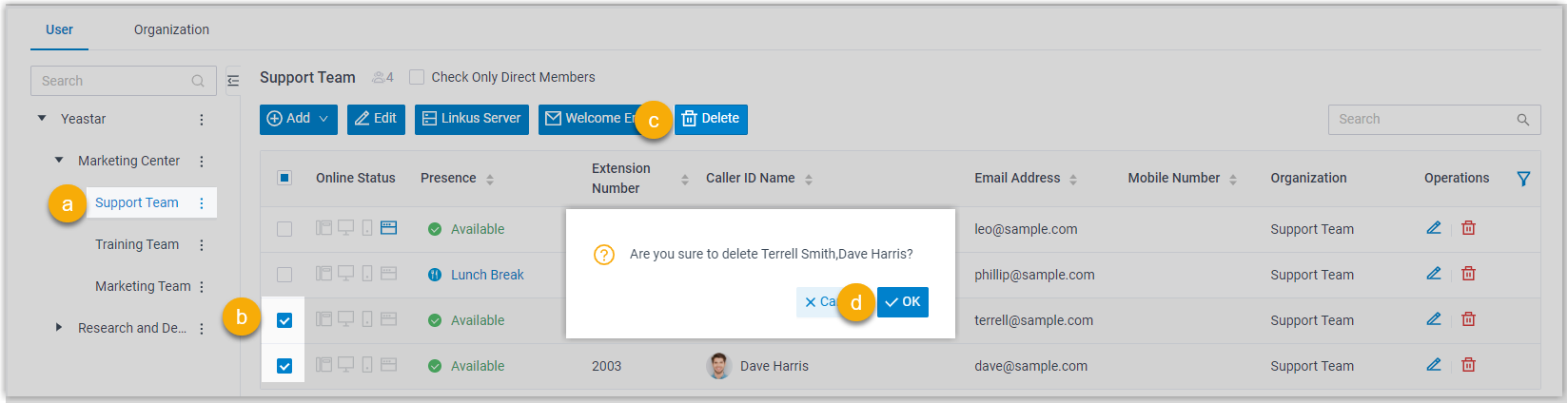 Remove Users from Same Department
