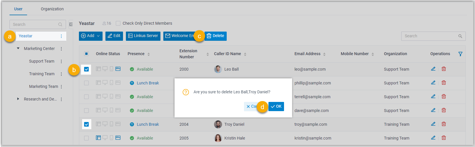 Remove Users from Different Departments