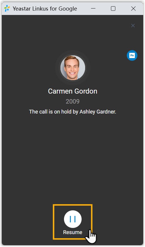Resume a Call on IZT Cloud Voice for Google